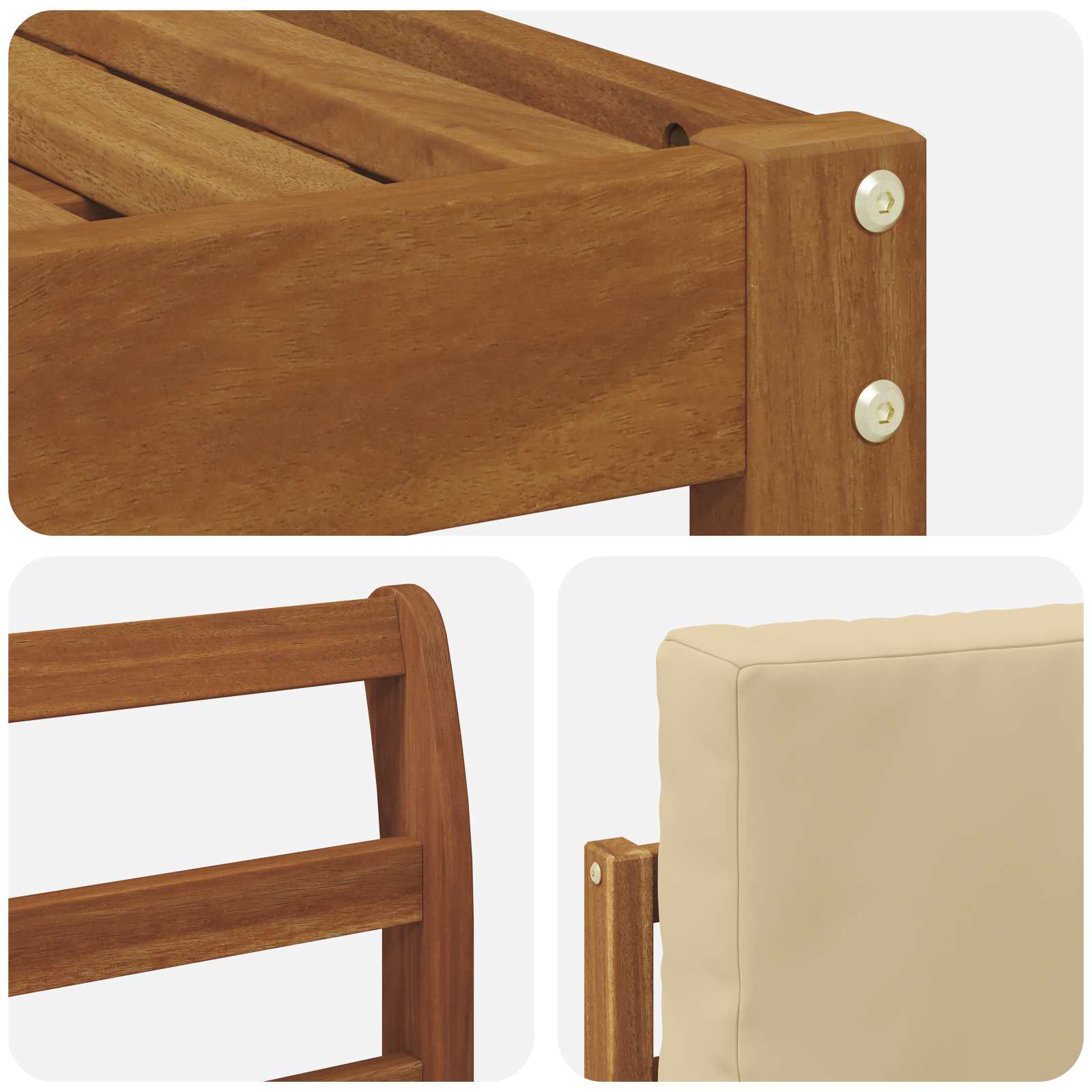 Outdoor-Sofagarnitur 6 pcs Natur und Beige Holzwerkstoff