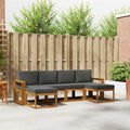 Outdoor-Sofagarnitur mit Kissen 6 pcs Natur und Anthrazit