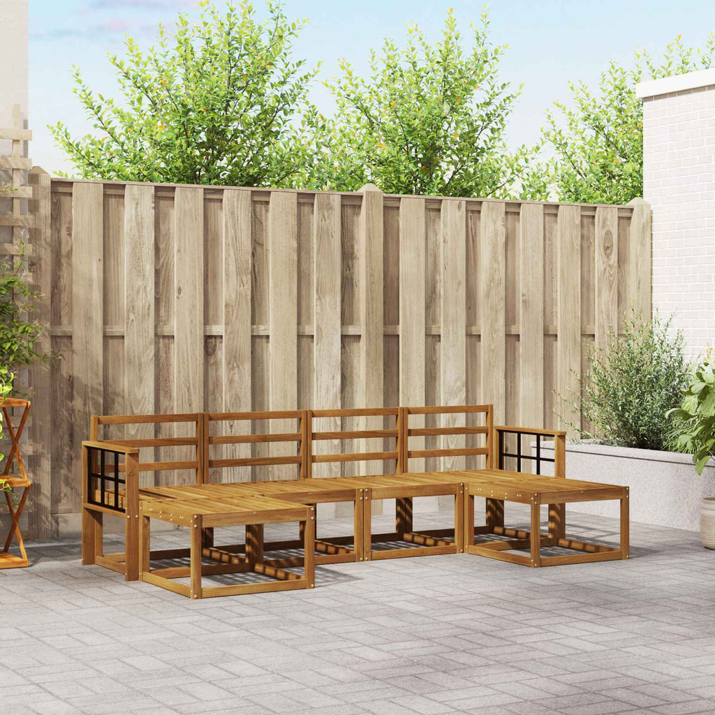 Outdoor-Sofagarnitur 6 pcs Natur Holzwerkstoff