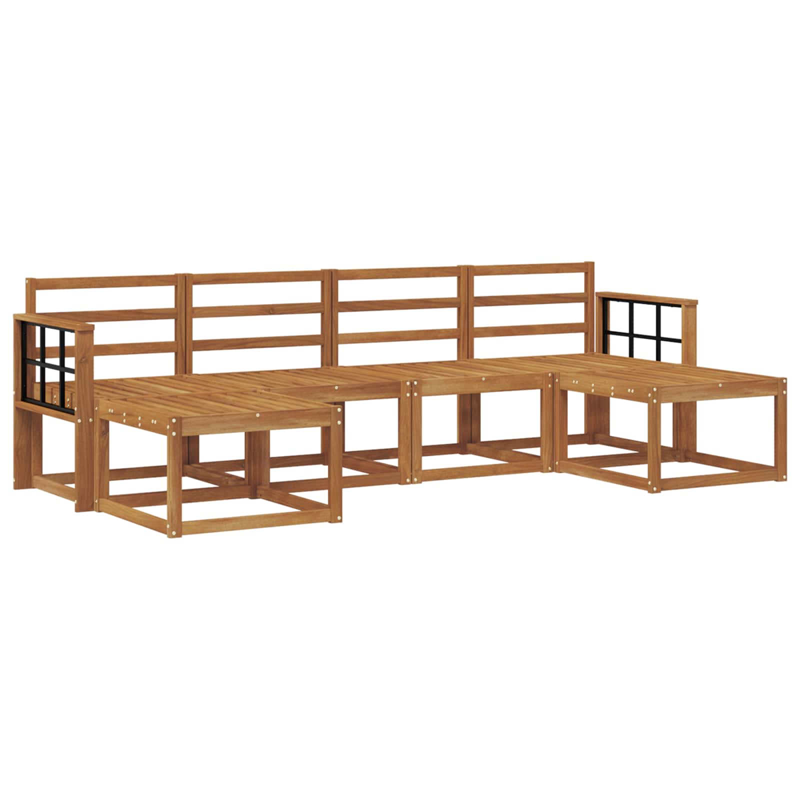 Outdoor-Sofagarnitur 6 pcs Natur Holzwerkstoff