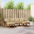 Outdoor-Sofagarnitur 6 pcs Natur und Beige Holzwerkstoff