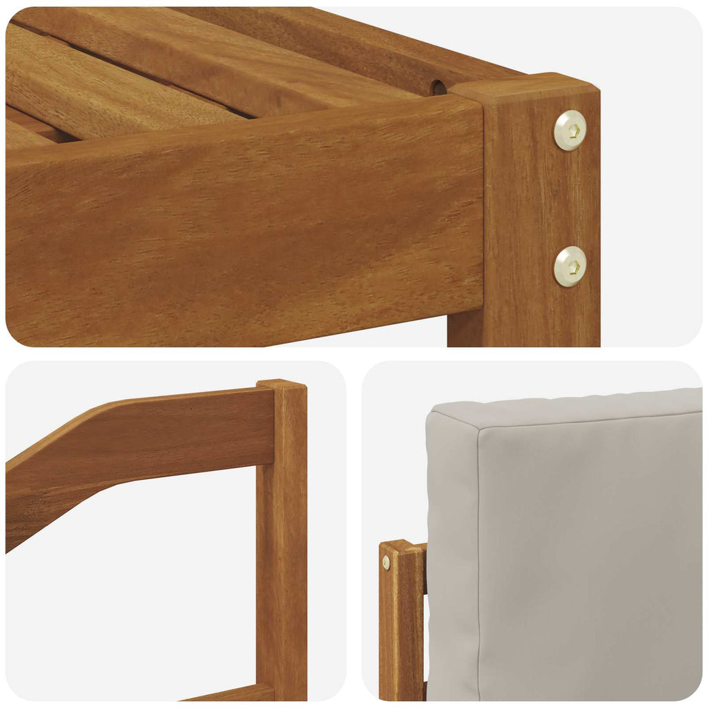 Outdoor-Sofagarnitur mit Kissen 6 pcs Natürlich und Hellgrau