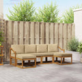 Outdoor-Sofagarnitur 6 pcs Natur und Beige Holzwerkstoff