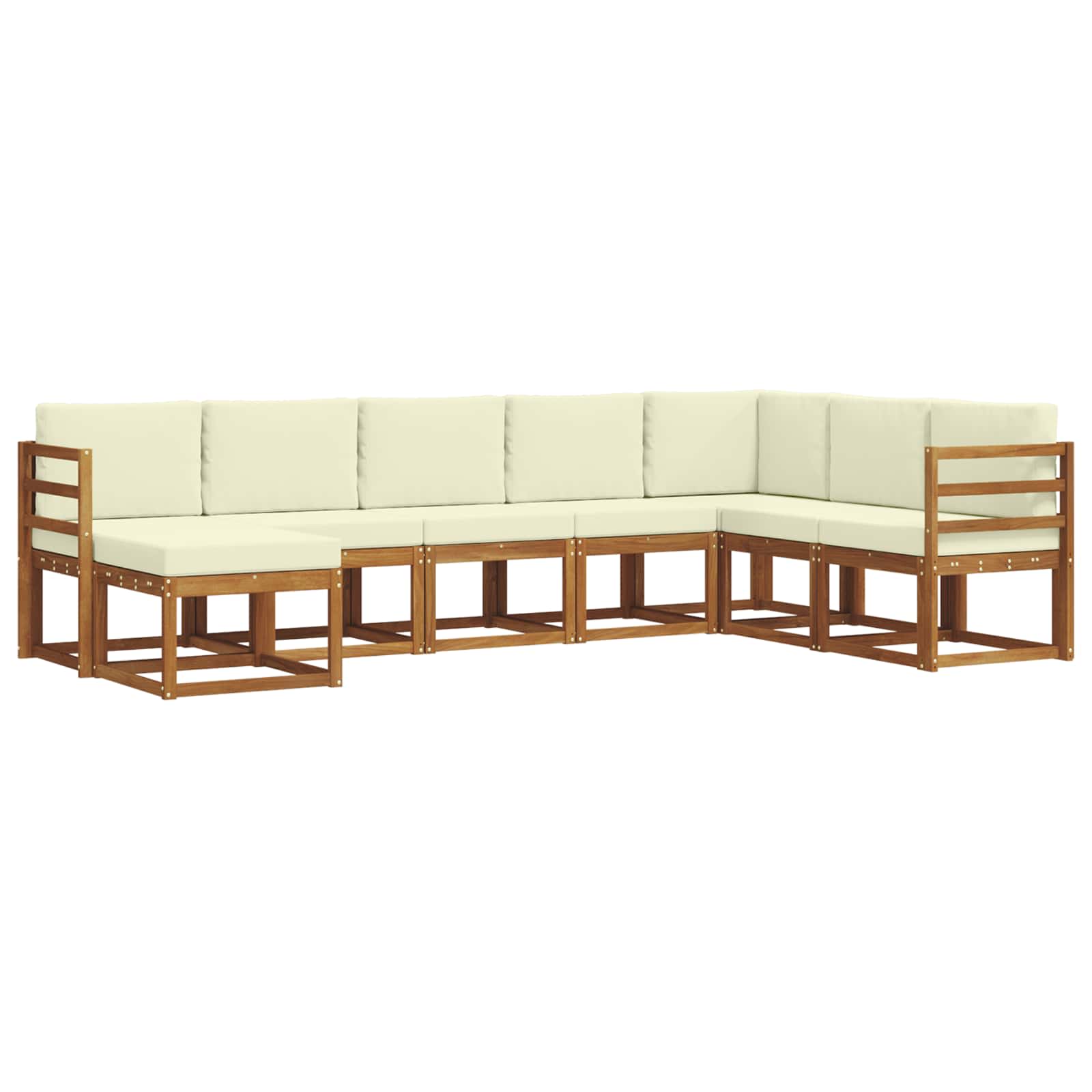 Outdoor-Sofagarnitur mit Kissen 8 pcs Natur und Creme