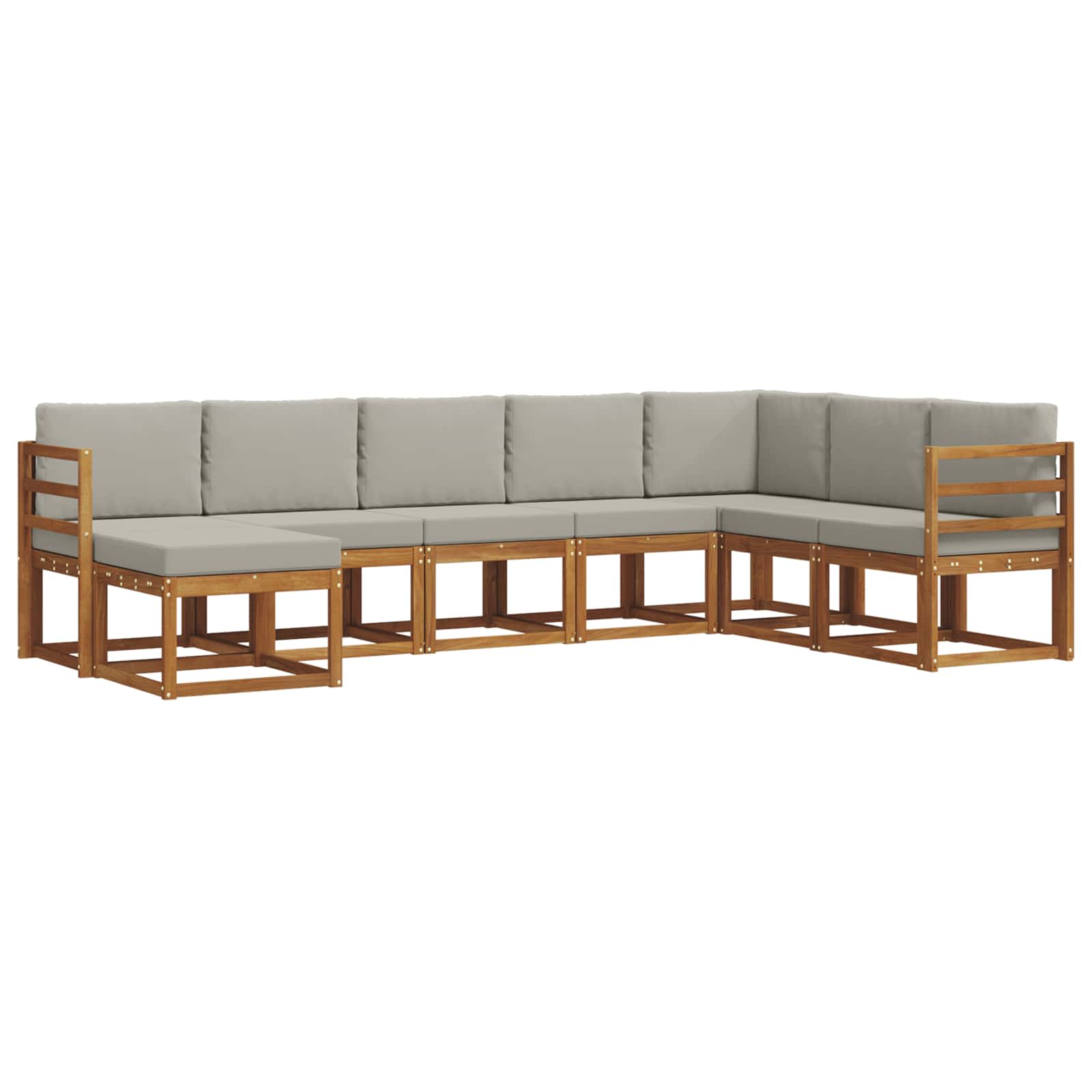 Outdoor-Sofagarnitur mit Kissen 8 pcs Natürlich und Hellgrau