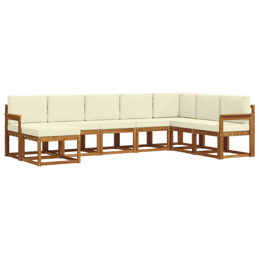 Outdoor-Sofagarnitur mit Kissen 8 pcs Natur und Creme