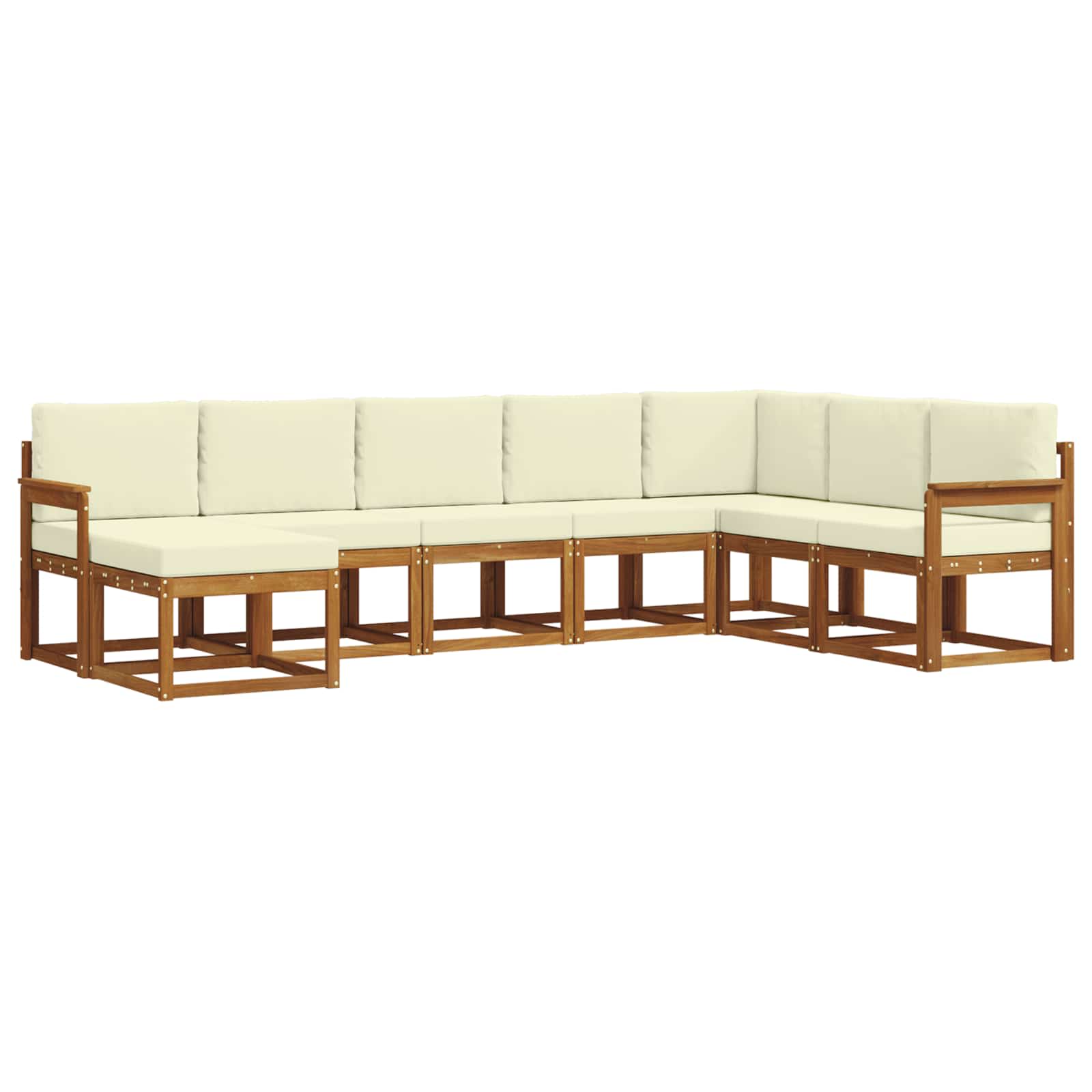 Outdoor-Sofagarnitur mit Kissen 8 pcs Natur und Creme