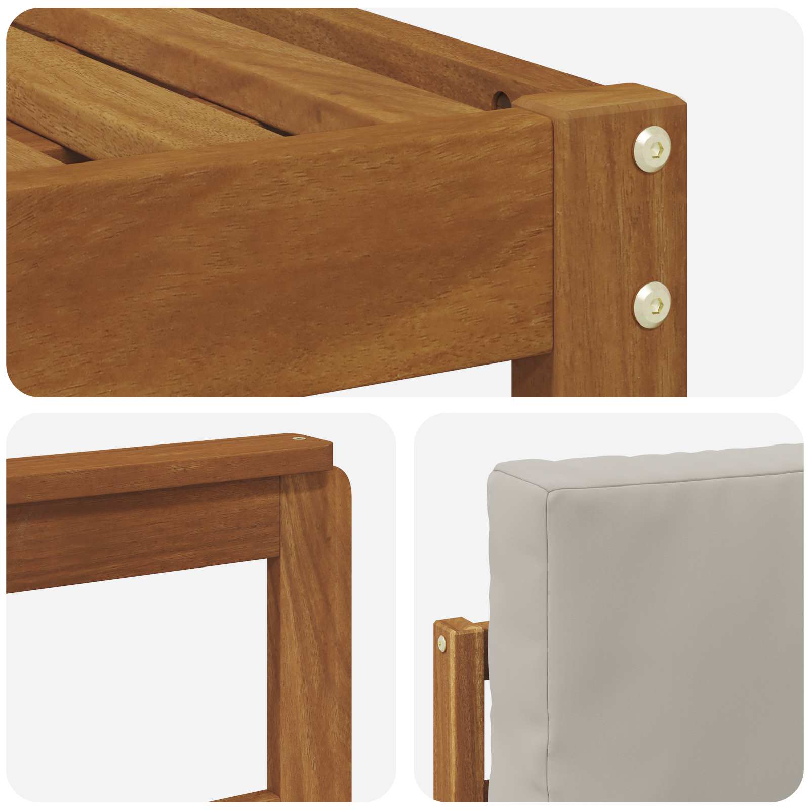 Outdoor-Sofagarnitur mit Kissen 8 pcs Natürlich und Hellgrau