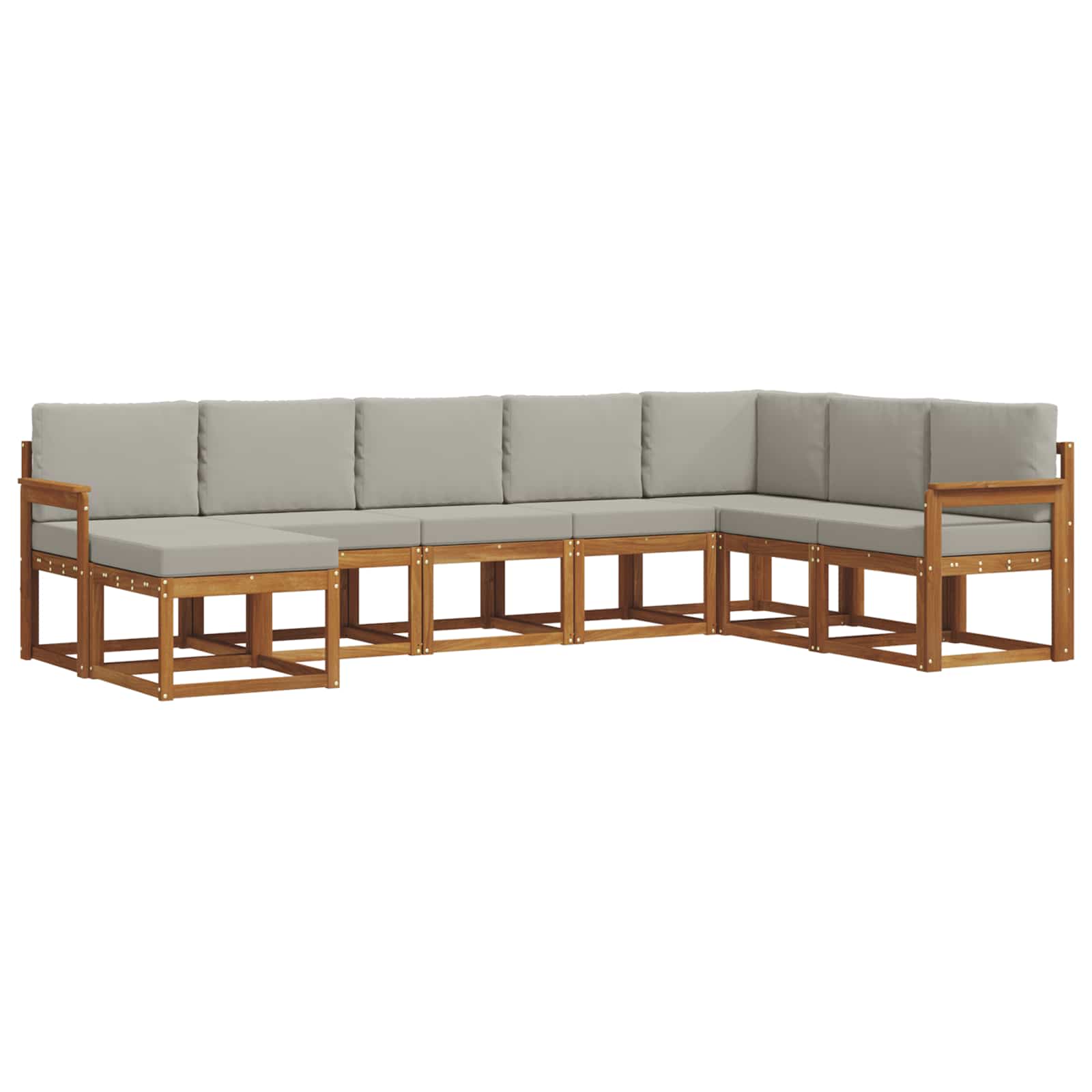 Outdoor-Sofagarnitur mit Kissen 8 pcs Natürlich und Hellgrau