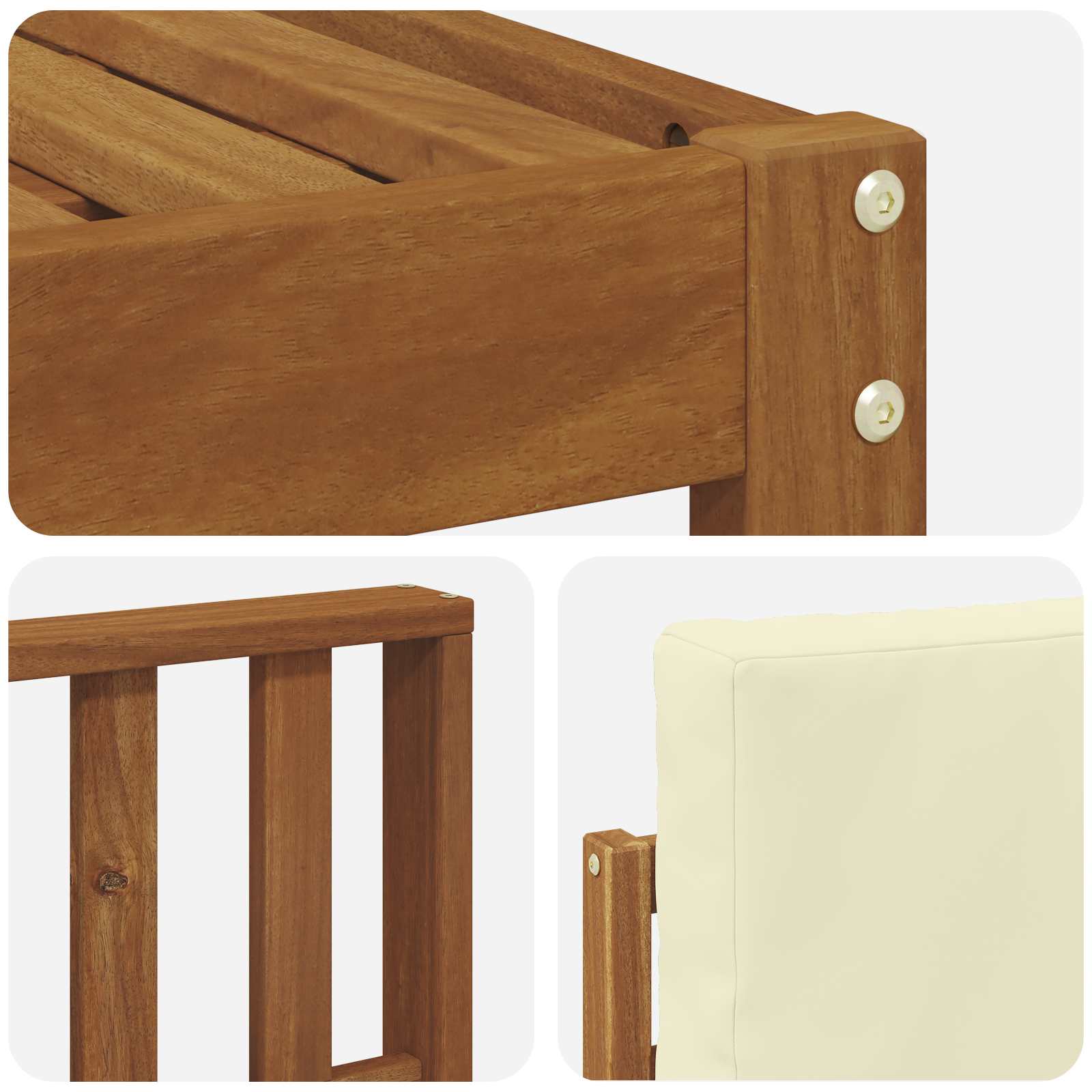 Outdoor-Sofagarnitur mit Kissen 8 pcs Natur und Creme