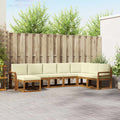 Outdoor-Sofagarnitur mit Kissen 8 pcs Natur und Creme