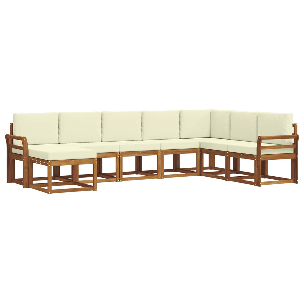 Outdoor-Sofagarnitur mit Kissen 8 pcs Natur und Creme