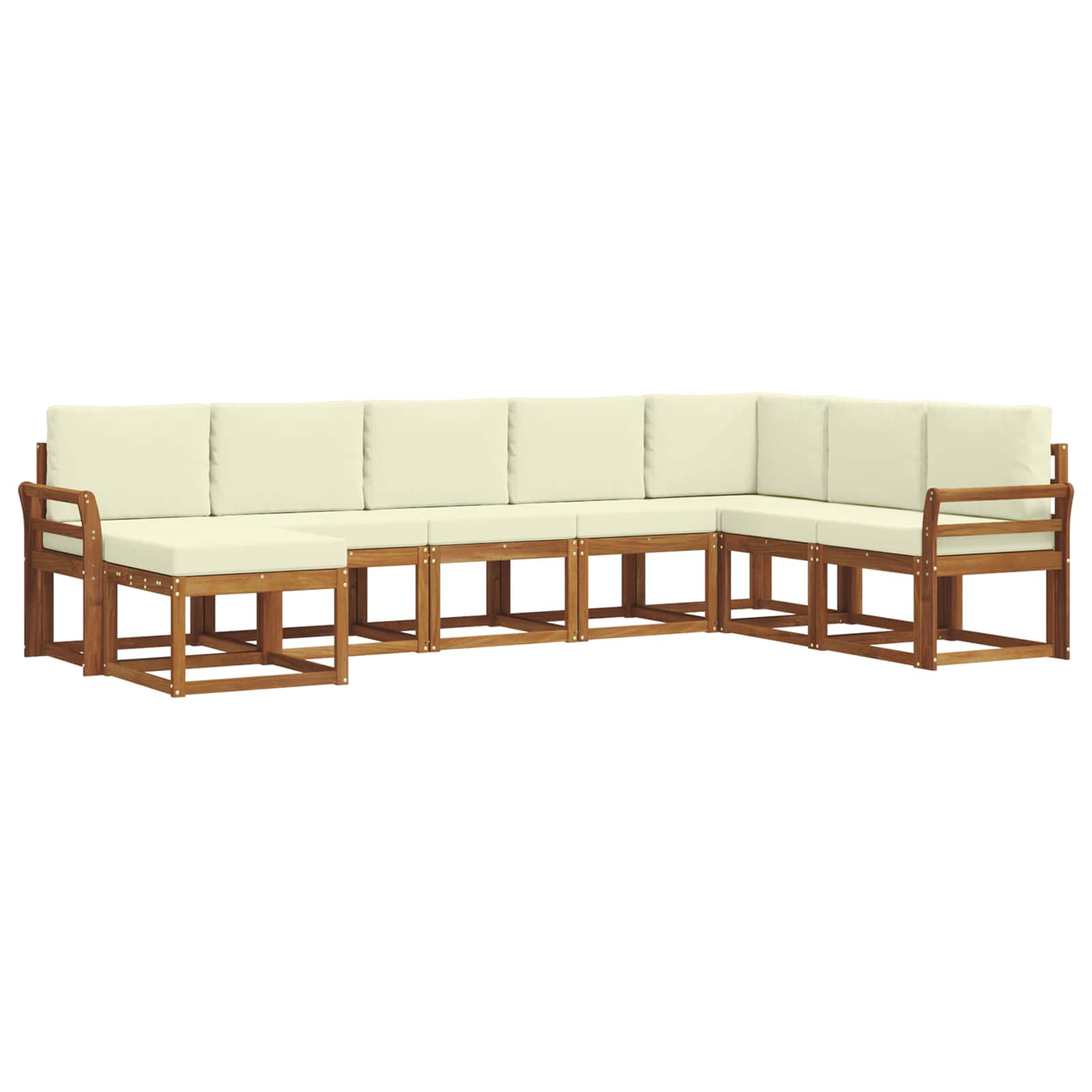 Outdoor-Sofagarnitur mit Kissen 8 pcs Natur und Creme