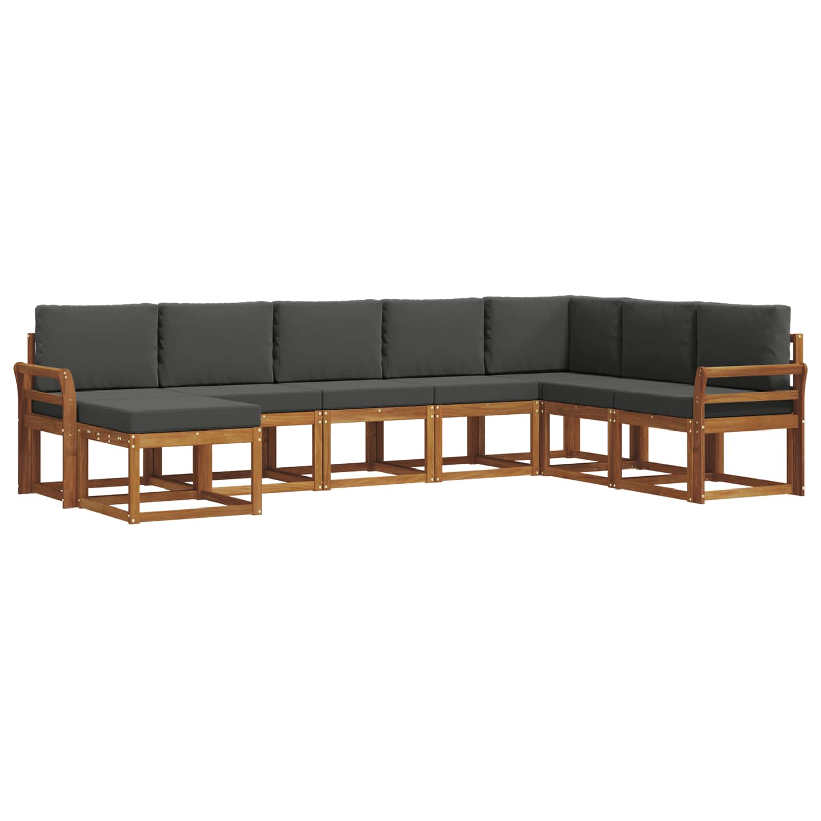 Outdoor-Sofagarnitur mit Kissen 8 pcs Natur und Anthrazit
