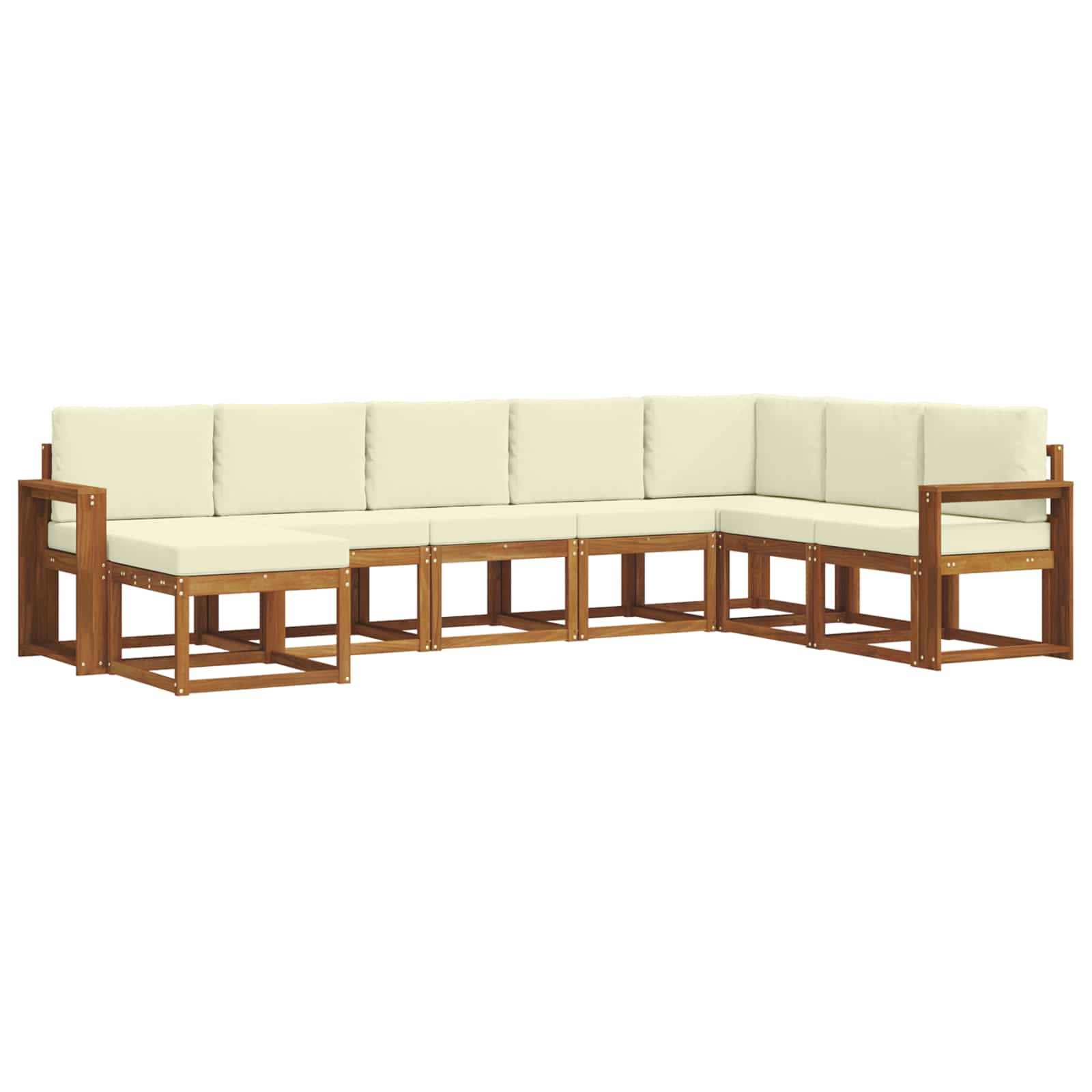 Outdoor-Sofagarnitur mit Kissen 8 pcs Natur und Creme