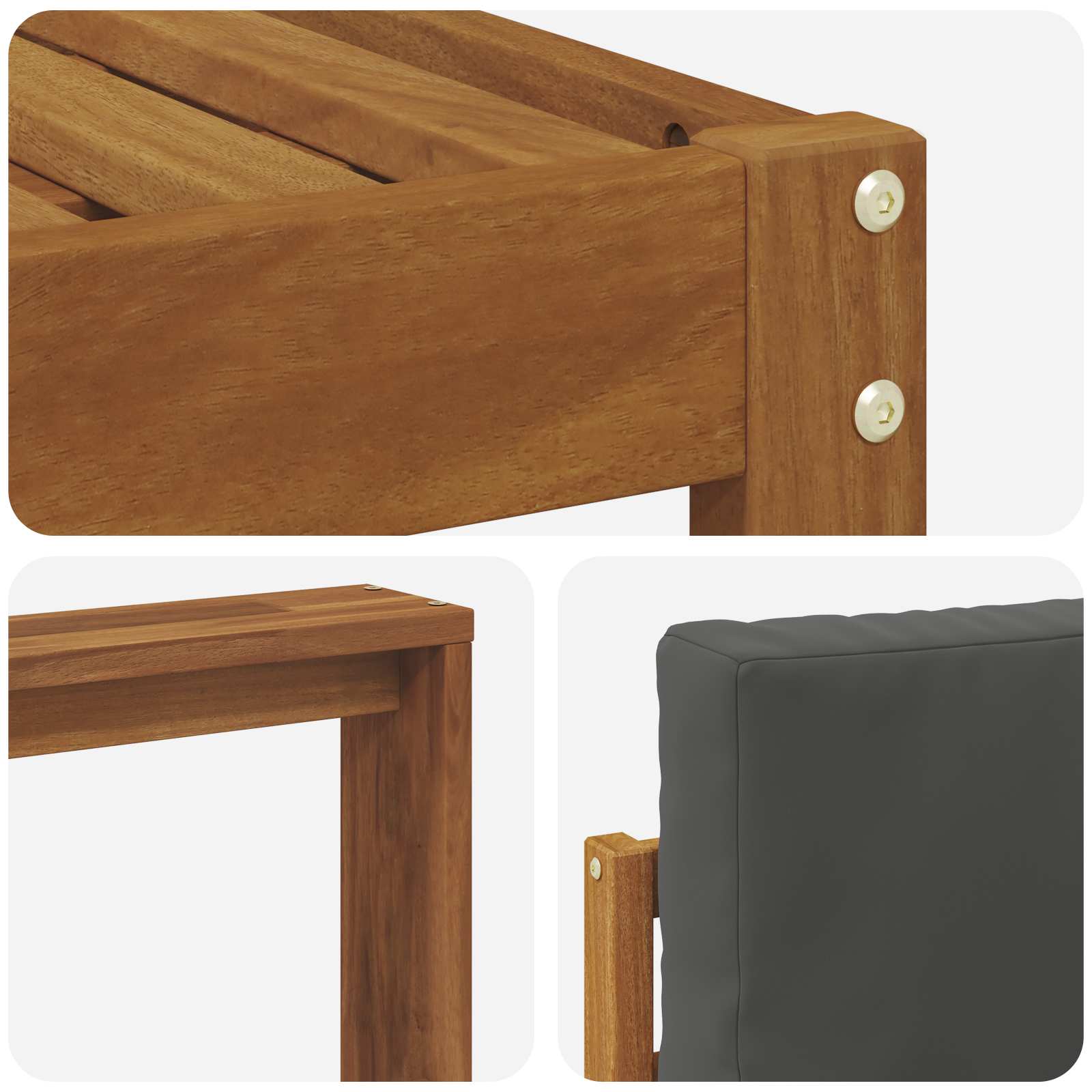 Outdoor-Sofagarnitur mit Kissen 8 pcs Natur und Anthrazit