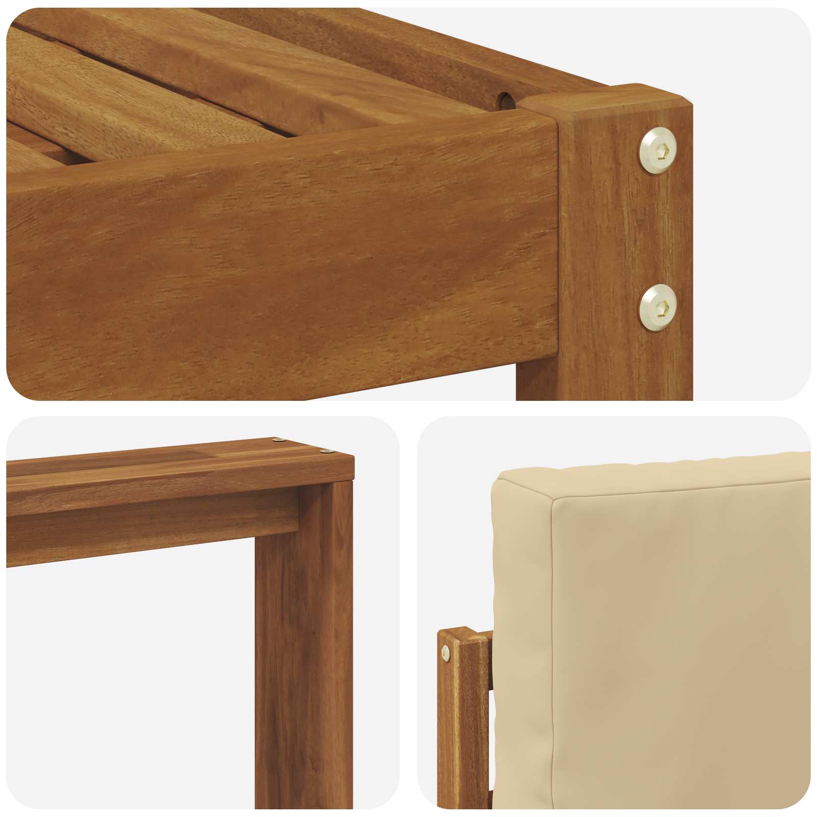 Outdoor-Sofagarnitur mit Kissen 8 pcs Natur und Beige