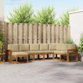 Outdoor-Sofagarnitur mit Kissen 8 pcs Natur und Beige