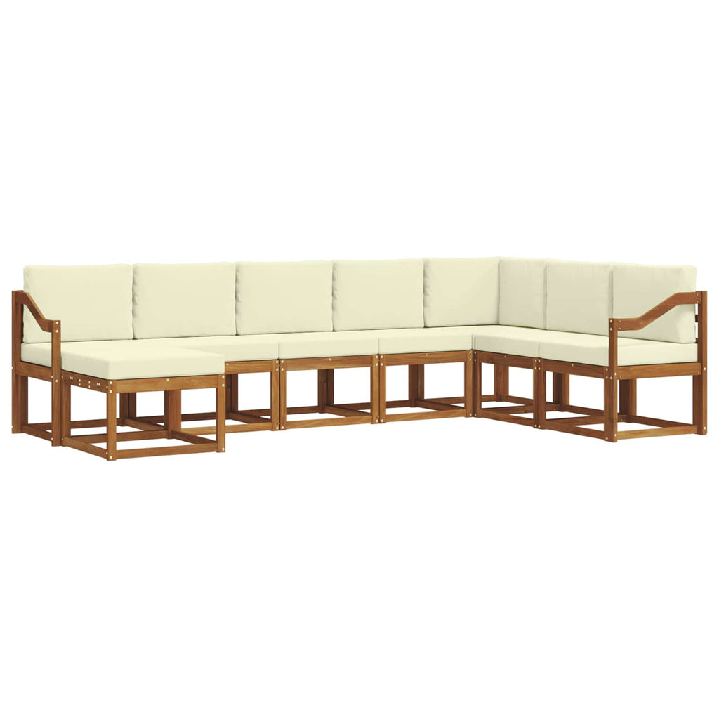 Outdoor-Sofagarnitur mit Kissen 8 pcs Natur und Creme