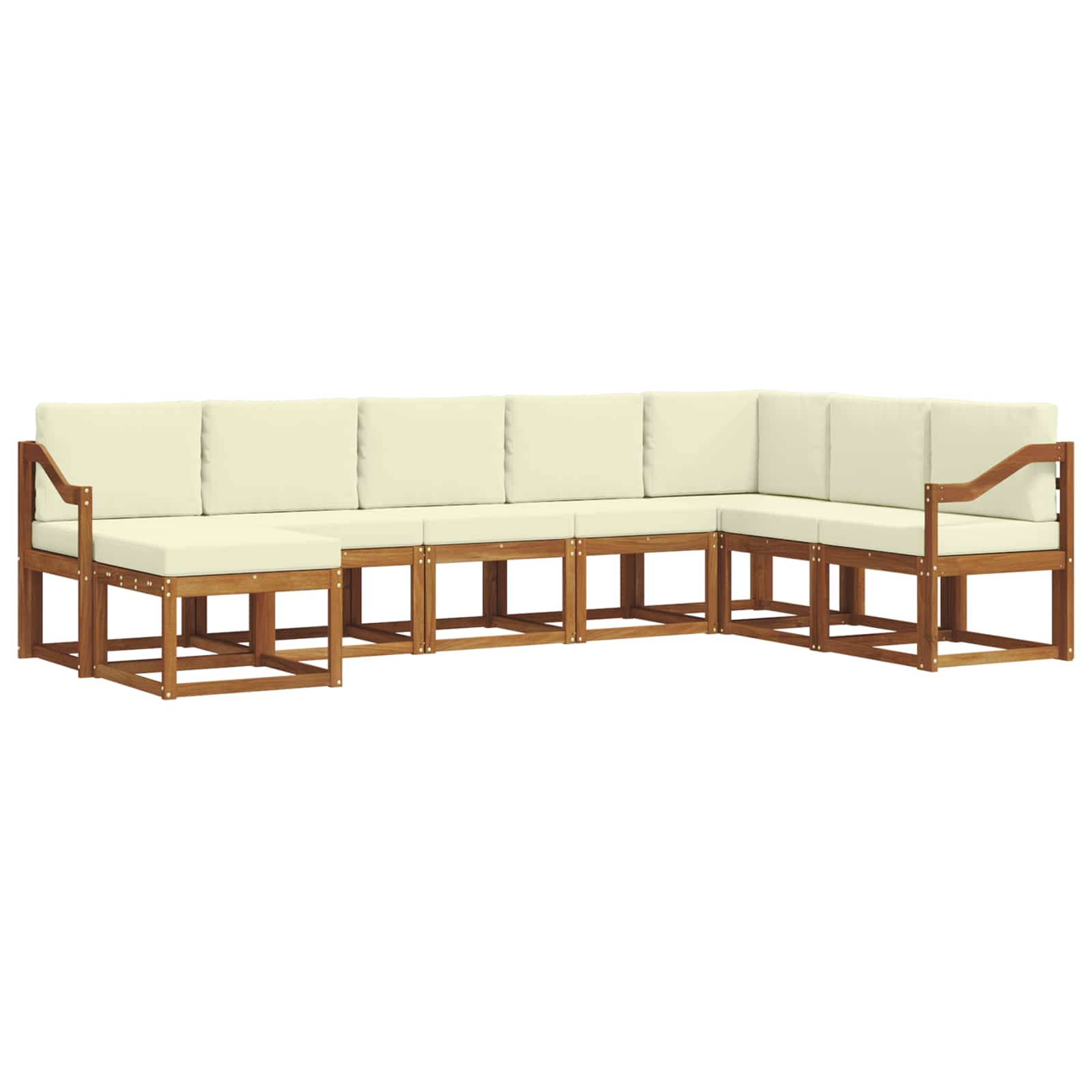 Outdoor-Sofagarnitur mit Kissen 8 pcs Natur und Creme