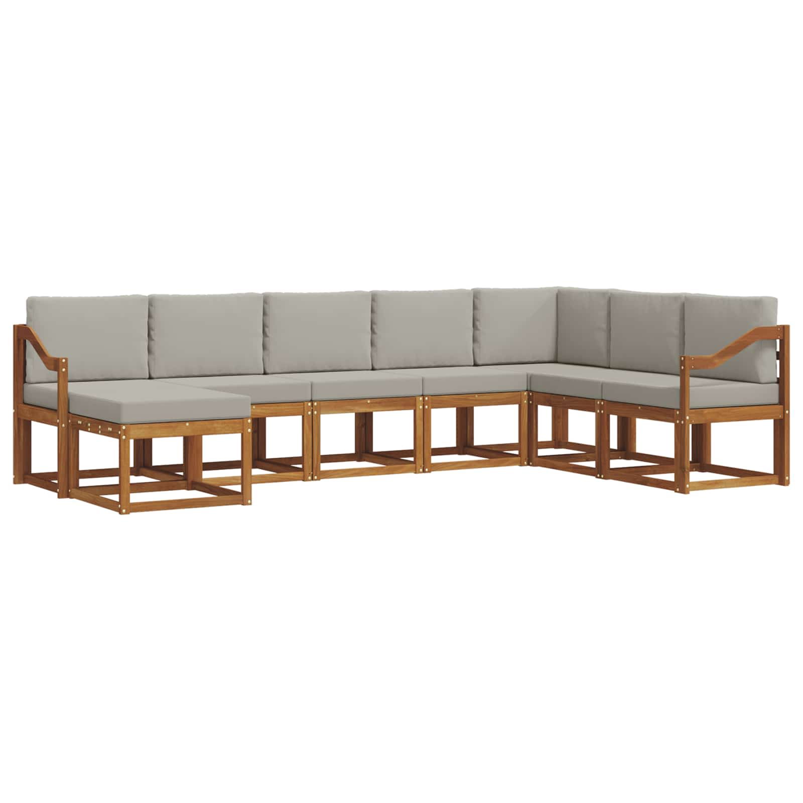Outdoor-Sofagarnitur mit Kissen 8 pcs Natürlich und Hellgrau