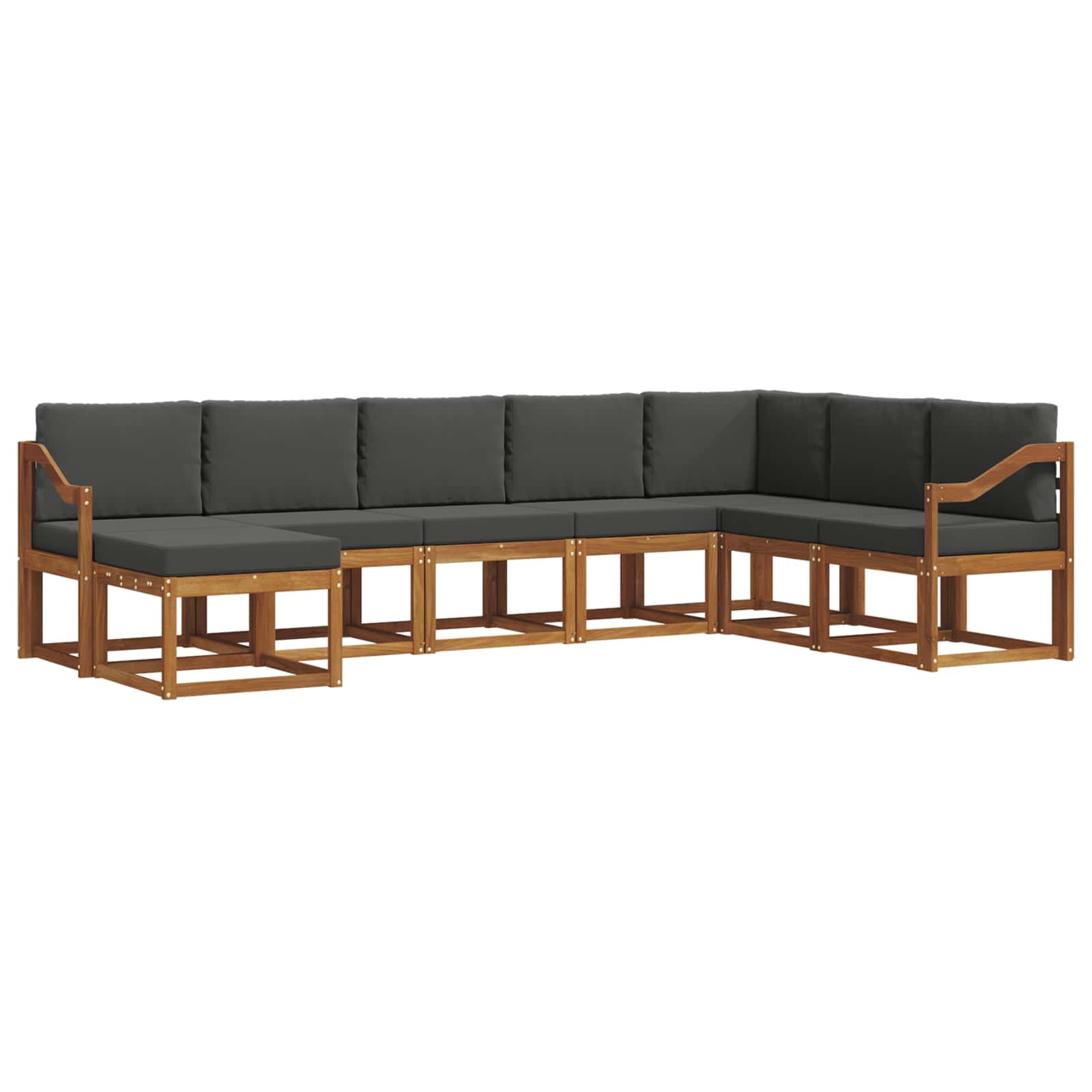 Outdoor-Sofagarnitur mit Kissen 8 pcs Natur und Anthrazit