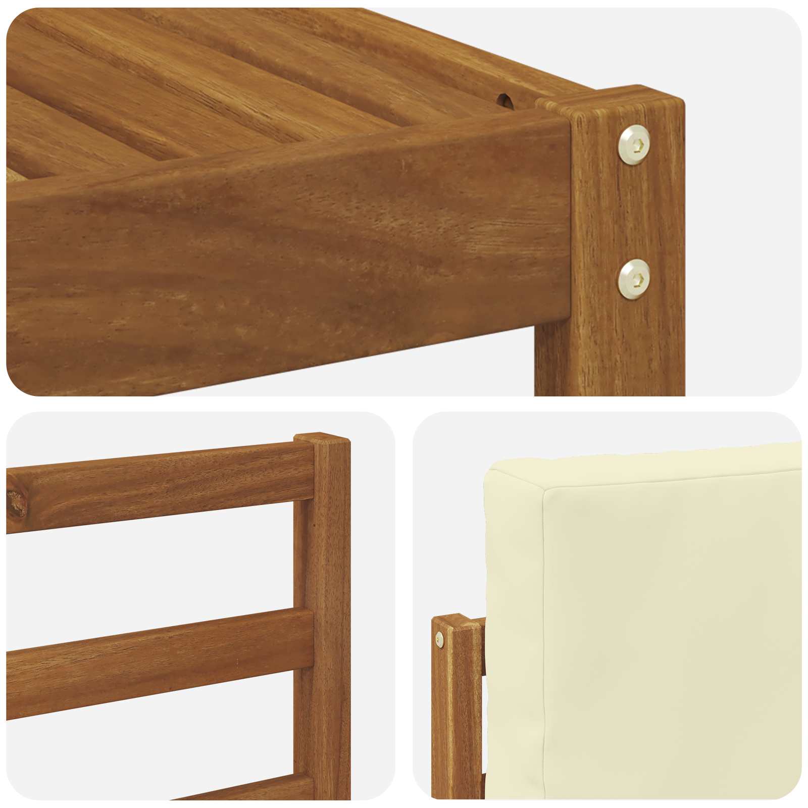 Outdoor-Sofagarnitur mit Kissen 9 pcs Natur und Creme