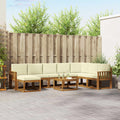 Outdoor-Sofagarnitur mit Kissen 9 pcs Natur und Creme