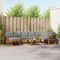 Outdoor-Sofagarnitur mit Kissen 9 pcs Natürlich und Hellgrau