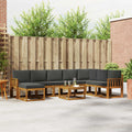 Outdoor-Sofagarnitur mit Kissen 9 pcs Natur und Anthrazit