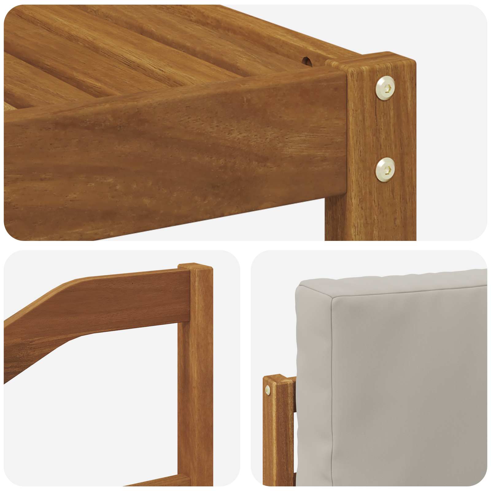 Outdoor-Sofagarnitur mit Kissen 9 pcs Natürlich und Hellgrau