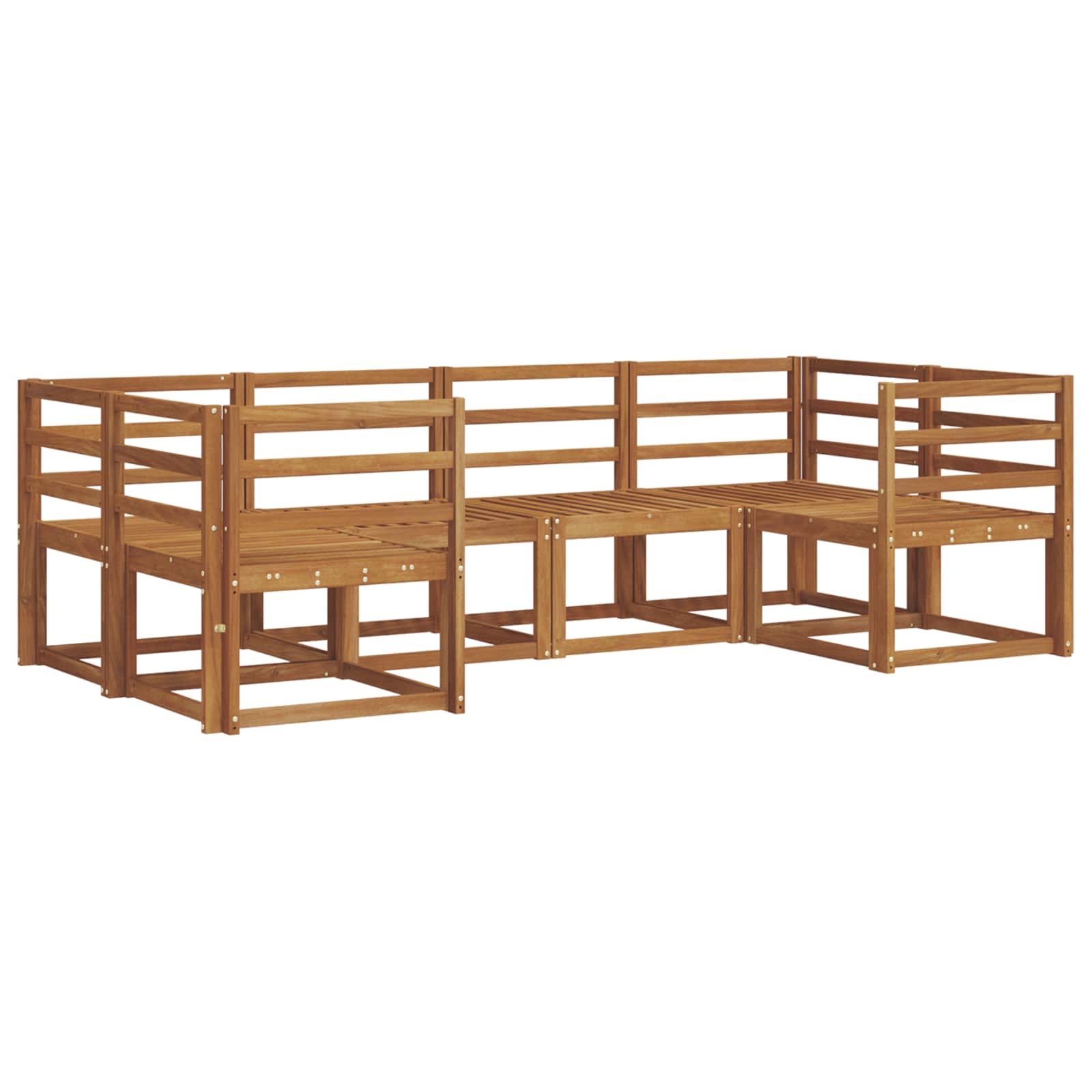 Outdoor-Sofagarnitur 6 pcs Natur Massivholz Akazie