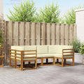 Outdoor-Sofagarnitur mit Kissen 6 pcs Natur und Creme