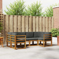 Outdoor-Sofagarnitur mit Kissen 6 pcs Natur und Anthrazit