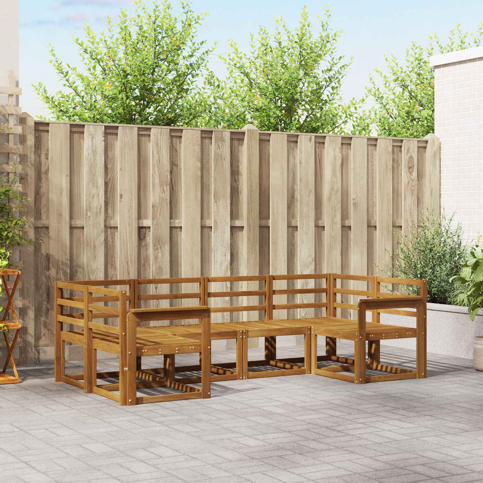 Outdoor-Sofagarnitur 6 pcs Natur Massivholz Akazie