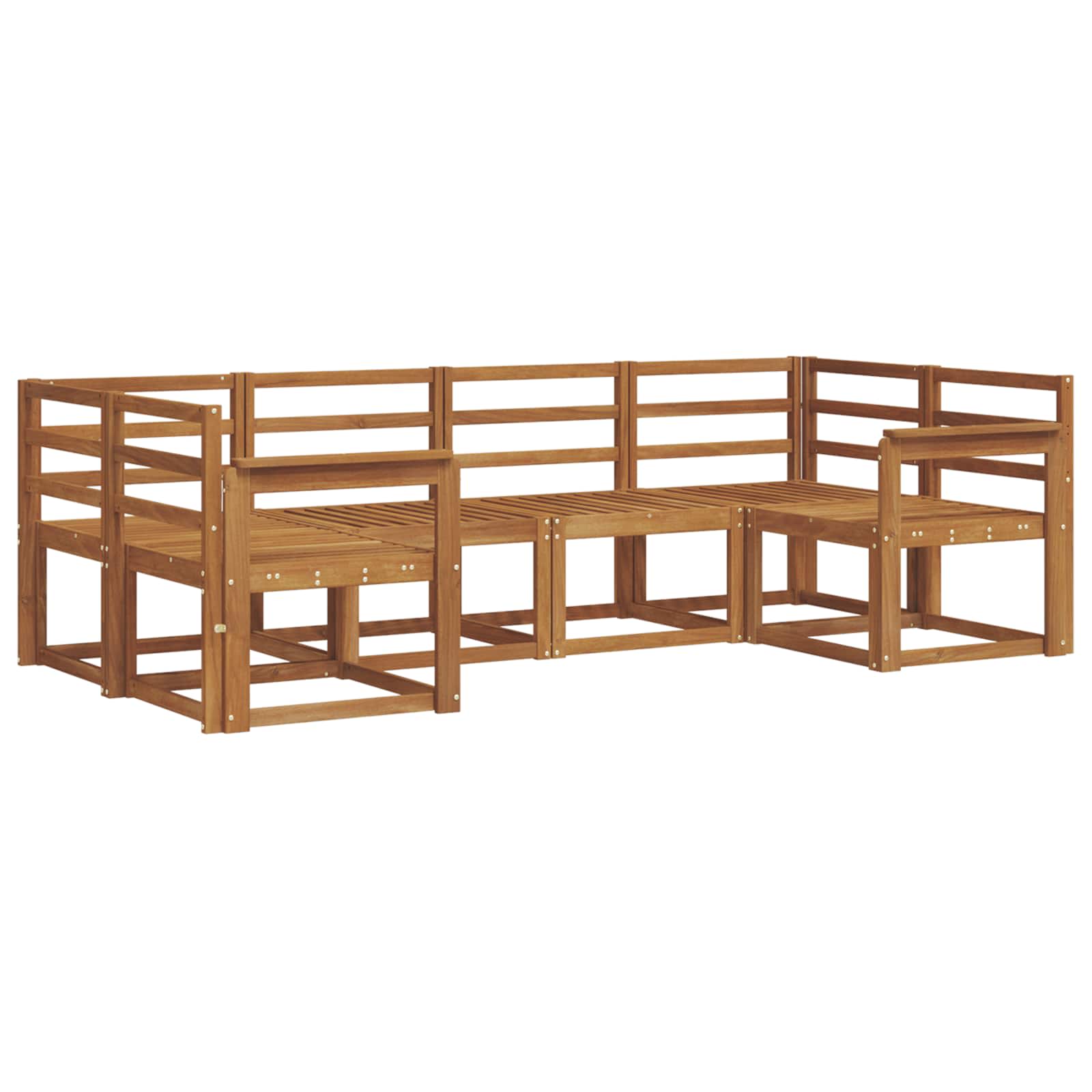 Outdoor-Sofagarnitur 6 pcs Natur Massivholz Akazie