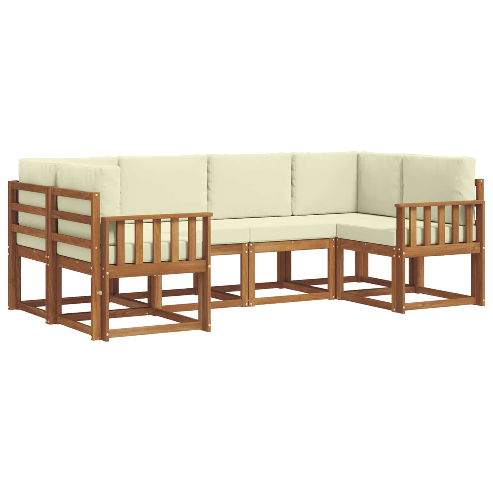 Outdoor-Sofagarnitur mit Kissen 6 pcs Natur und Creme