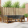Outdoor-Sofagarnitur mit Kissen 6 pcs Natur und Anthrazit