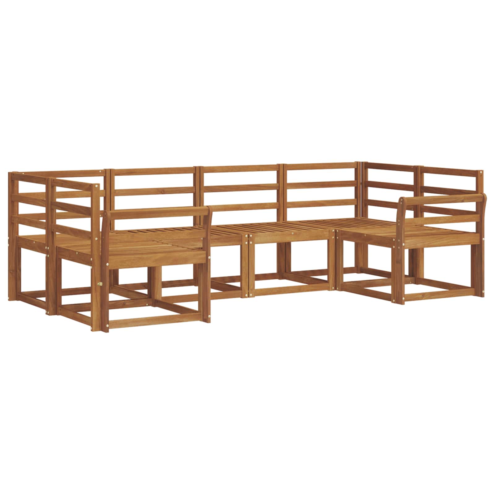 Outdoor-Sofagarnitur 6 pcs Natur Massivholz Akazie