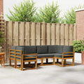 Outdoor-Sofagarnitur mit Kissen 6 pcs Natur und Anthrazit