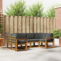 Outdoor-Sofagarnitur mit Kissen 6 pcs Natur und Anthrazit