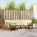 Outdoor-Sofagarnitur mit Kissen 6 pcs Natur und Creme