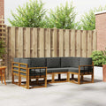 Outdoor-Sofagarnitur mit Kissen 6 pcs Natur und Anthrazit