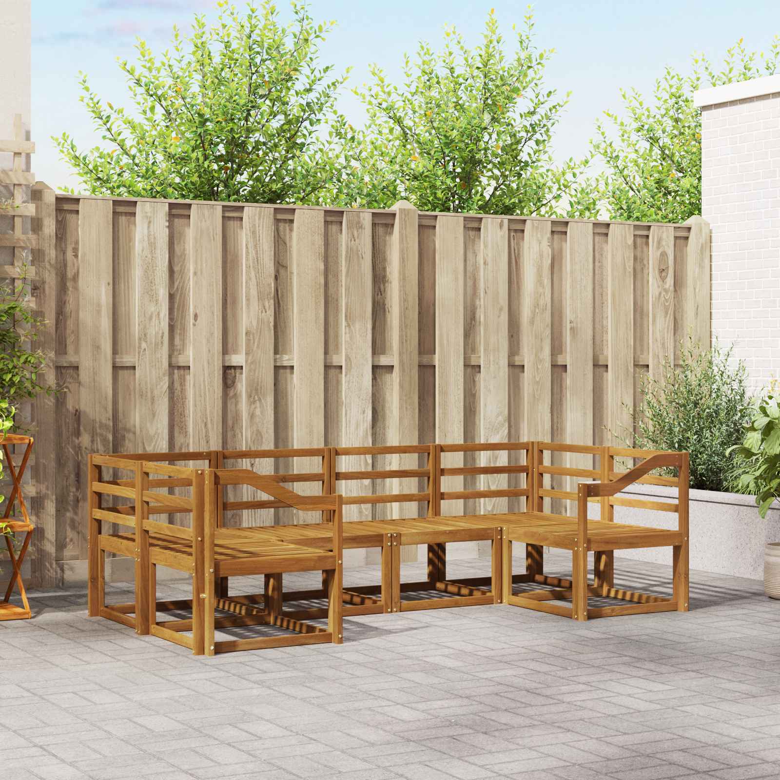 Outdoor-Sofagarnitur 6 pcs Natur Massivholz Akazie