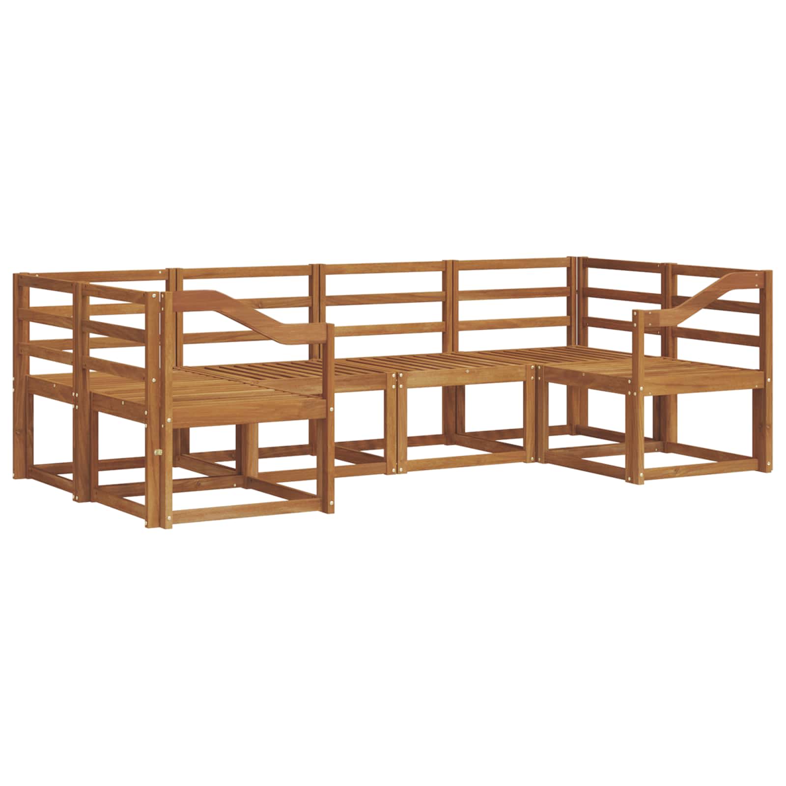 Outdoor-Sofagarnitur 6 pcs Natur Massivholz Akazie