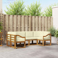 Outdoor-Sofagarnitur mit Kissen 6 pcs Natur und Creme