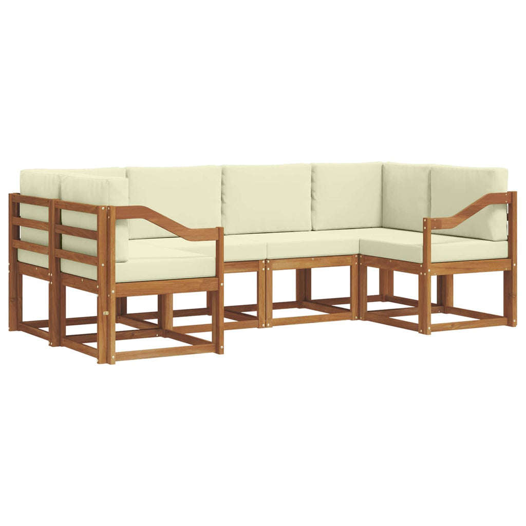 Outdoor-Sofagarnitur mit Kissen 6 pcs Natur und Creme