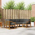 Outdoor-Sofagarnitur mit Kissen 6 pcs Natur und Anthrazit