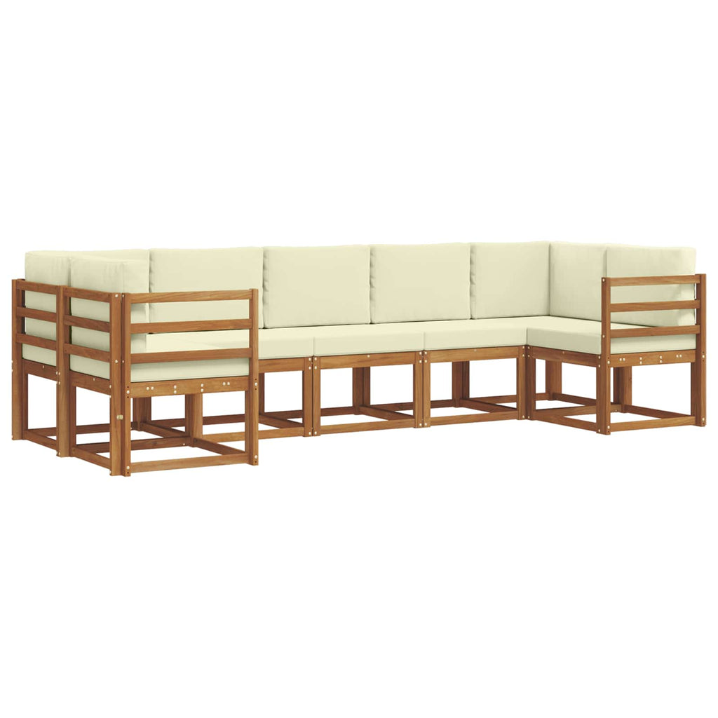 Outdoor-Sofagarnitur mit Kissen 7 pcs Natur und Creme