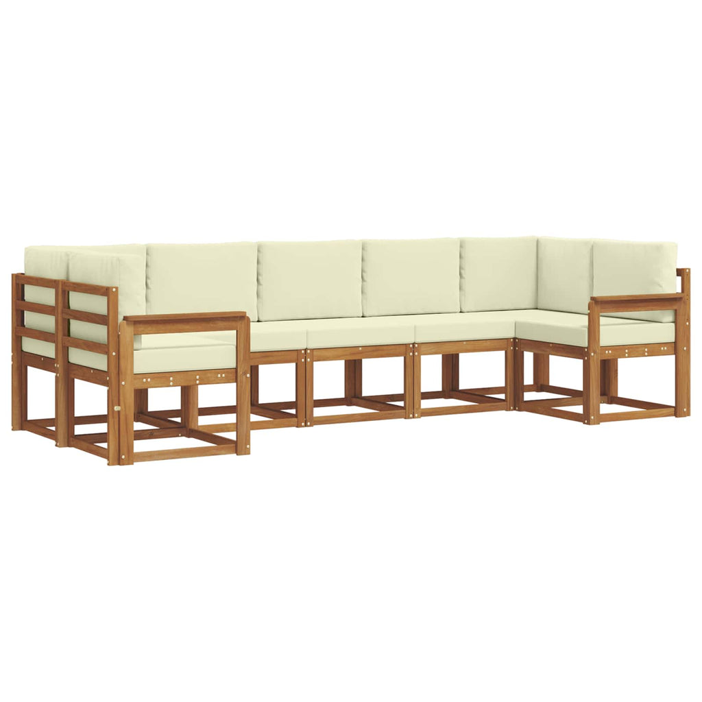 Outdoor-Sofagarnitur mit Kissen 7 pcs Natur und Creme